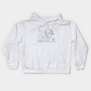 Springs and volcanoes Kids Hoodie